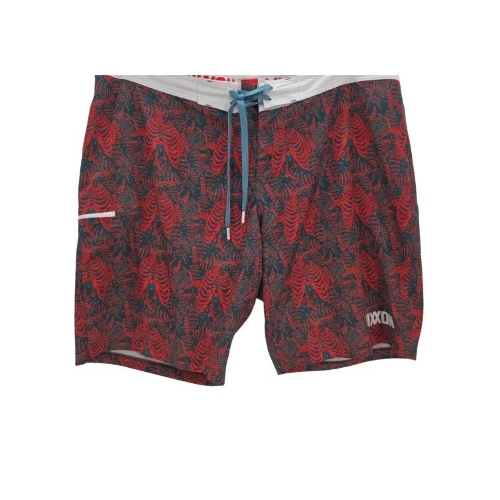 Dixxon Mens 42 Stay Skeleton Ribcage Print Board Shorts